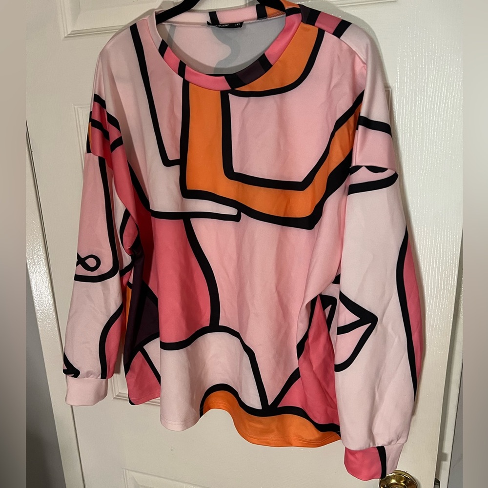 Abstract Print Crewneck Sweatshirt